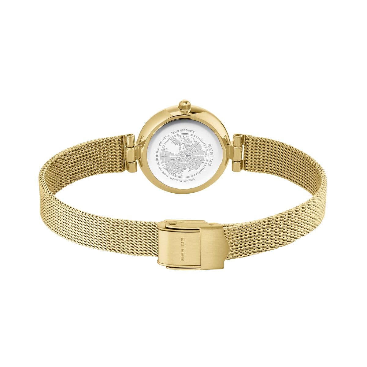 BERING Classic Polished Gold 24mm Silver Diamond Dial Women's Watch 17724-330
