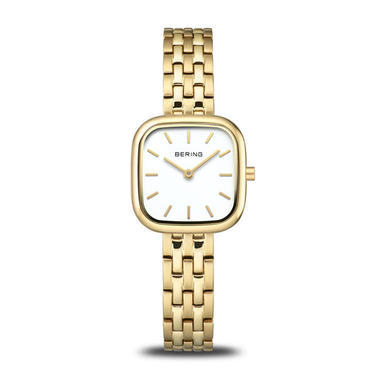 BERING Classic Polished Gold 26mm White Dial Women's Watch 17926-734