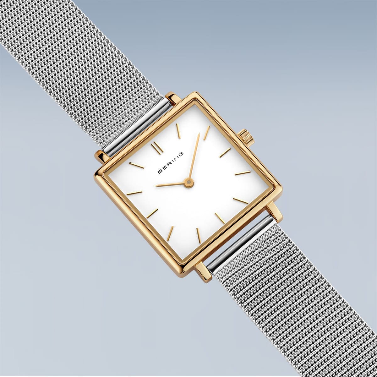 BERING Classic Polished Gold 26mm White Dial Women's Watch 18226-010