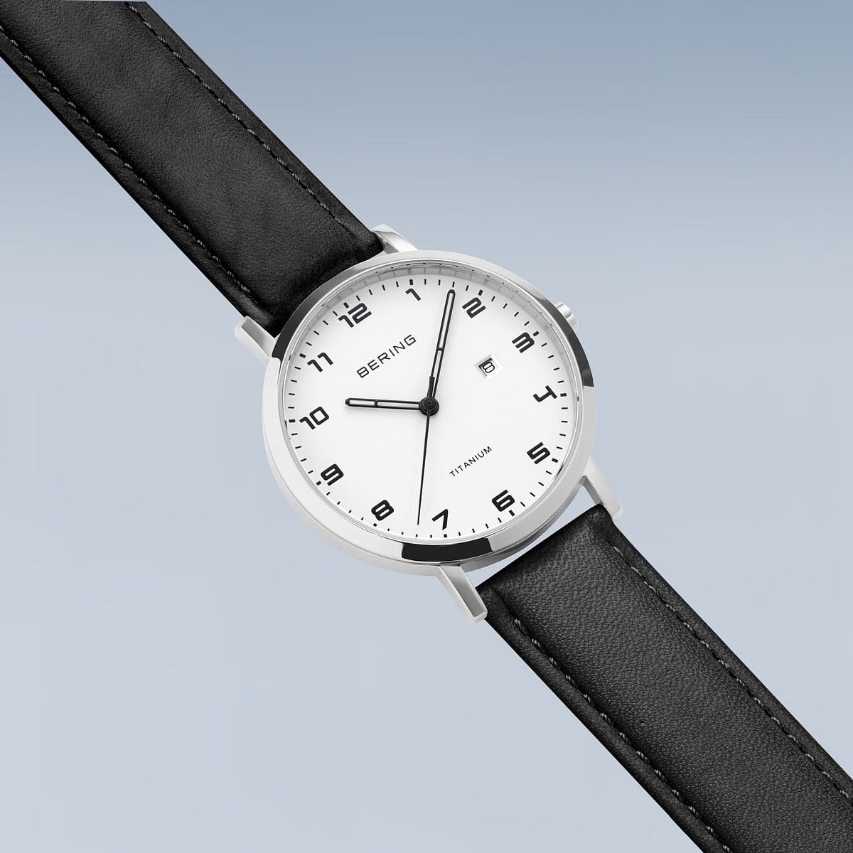 BERING Titanium Polished/Brushed Silver 34mm White Dial Women's Watch 18634-404