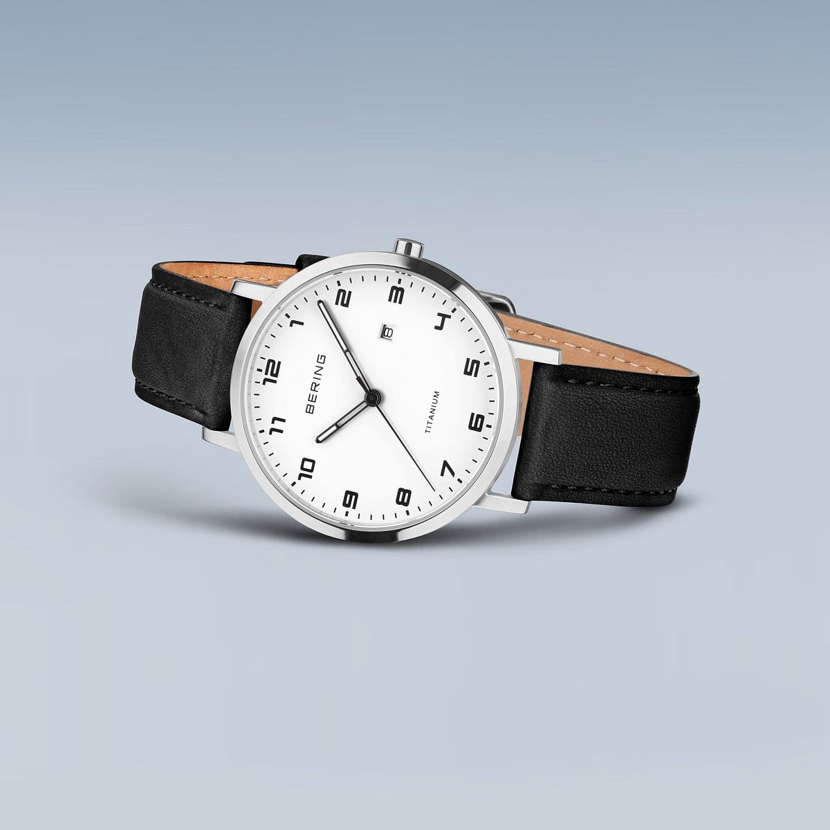 BERING Titanium Polished/Brushed Silver 34mm White Dial Women's Watch 18634-404