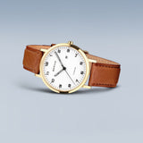 BERING Titanium Polished/Brushed Gold 34mm White Dial Women's Watch 18634-534