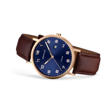 BERING Maxi Titanium Date Numerical Watch Blue Rose Gold 40mm Blue Dial Men's Watch 18640-569