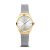 BERING Ultra Slim Polished/Brushed Gold 29mm Silver Sunray Dial Women's Watch 18729-010