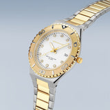BERING Classic Polished/Brushed Silver/Gold 36mm White Dial Women's Watch 18936-710