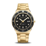 BERING Classic Arctic Sailing Polished/Brushed Gold 43mm Black Sunray Dial Men's Watch 18940-732