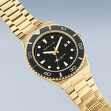 BERING Classic Arctic Sailing Polished/Brushed Gold 43mm Black Sunray Dial Men's Watch 18940-732
