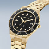 BERING Classic Arctic Sailing Polished/Brushed Gold 43mm Black Sunray Dial Men's Watch 18940-732