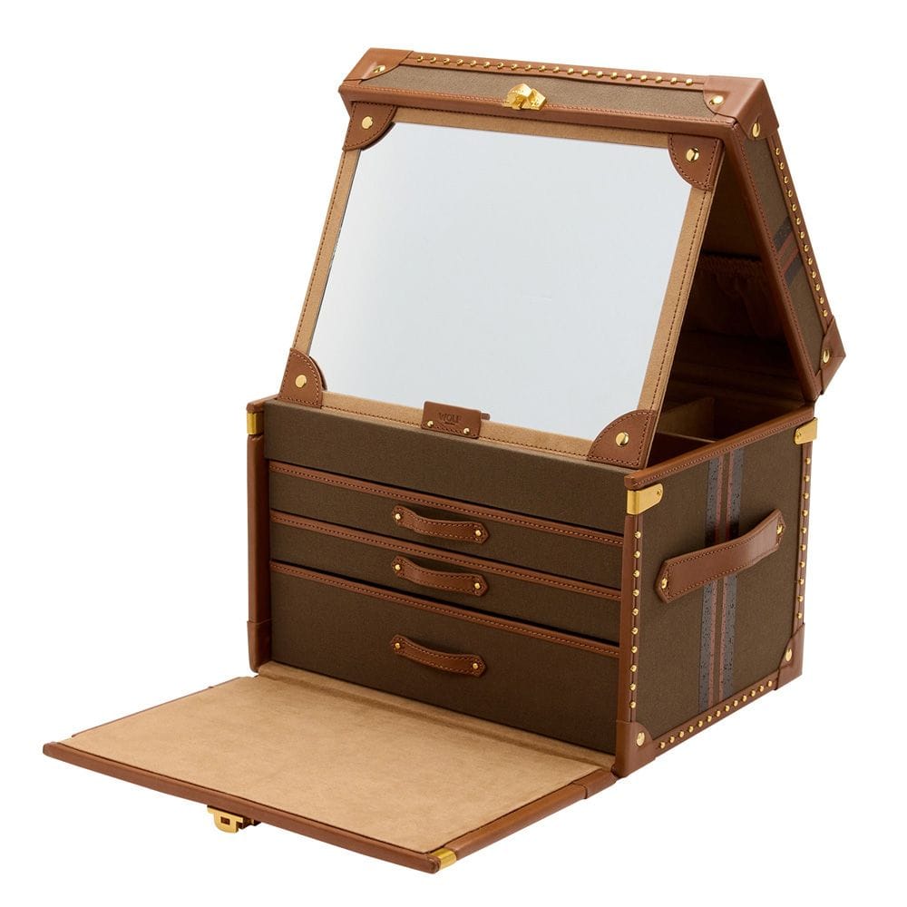 WOLF Ida Trunk Jewellery Box Khaki 190041