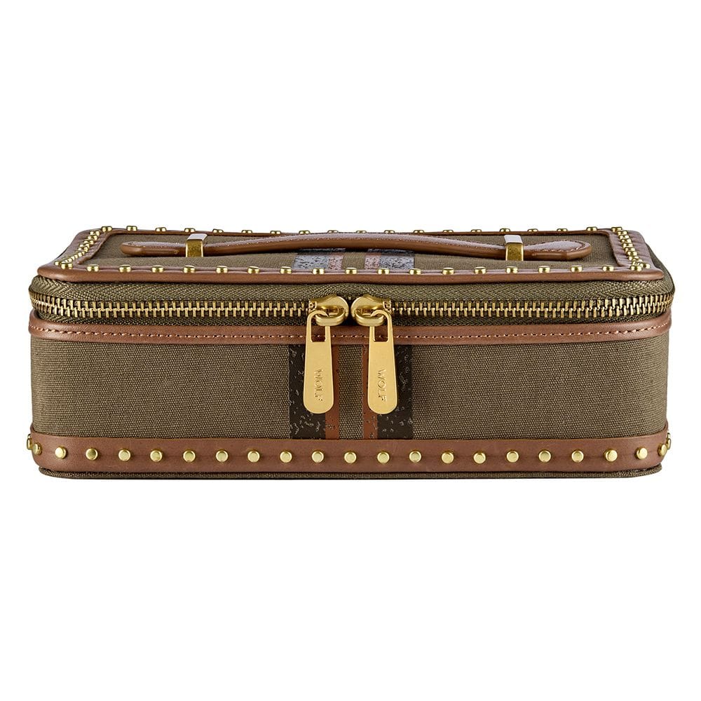 WOLF Ida Travel Zip Jewellery Case Khaki 190042