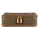 WOLF Ida Travel Zip Jewellery Case Khaki 190042