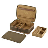 WOLF Ida Travel Zip Jewellery Case Khaki 190042