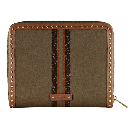 WOLF Ida Travel Zip Jewellery Portfolio Khaki 190043