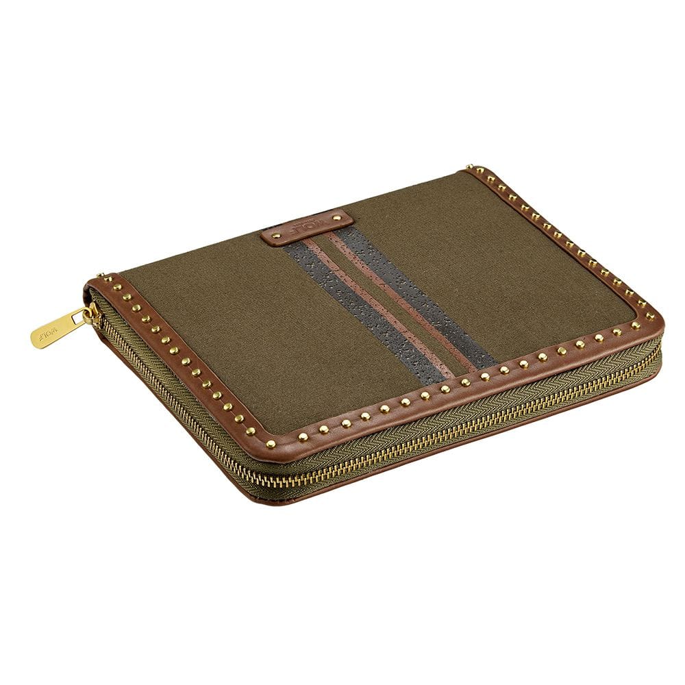 WOLF Ida Travel Zip Jewellery Portfolio Khaki 190043