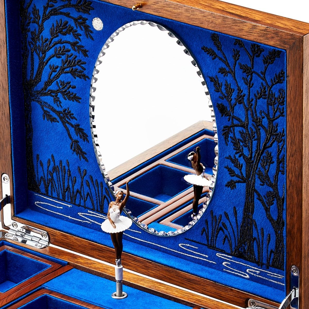 WOLF Ballet Musical Jewelry Box – Swan Lake Walnut Wood 190106