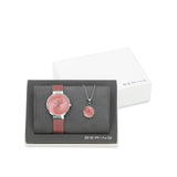 BERING Classic Polished Silver 31mm Pink Dial Women's Watch 19031-989-GWP