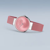 BERING Classic Polished Silver 31mm Pink Dial Women's Watch 19031-989-GWP