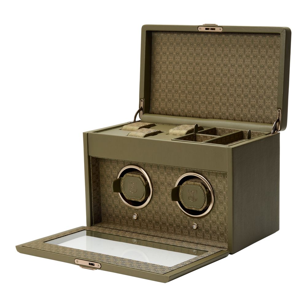 WOLF Earth Double Watch Winder Olive 190441