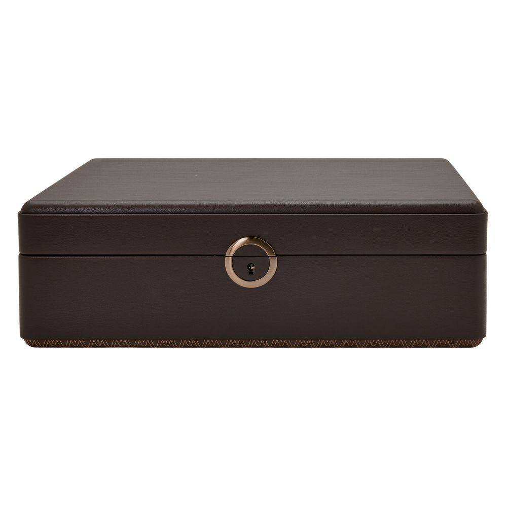 WOLF Earth 5 Piece Watch Box with Storage Coffee 190906