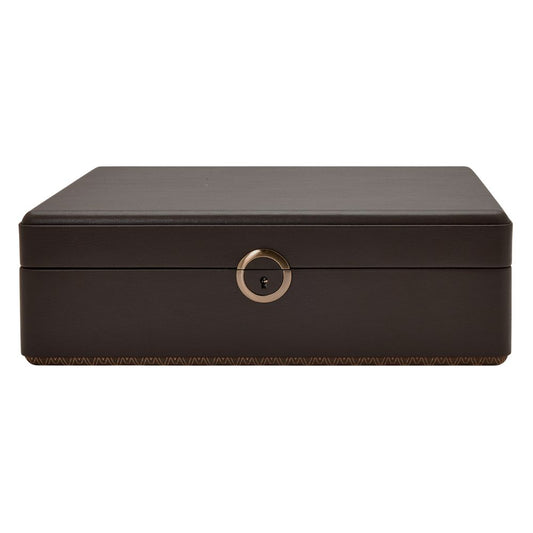 WOLF Earth 5 Piece Watch Box with Storage Coffee 190906
