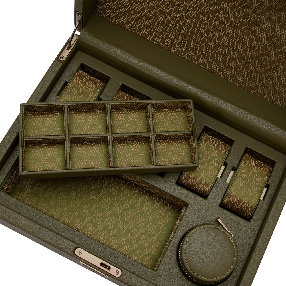 WOLF Earth 5 Piece Watch Box with Storage Olive 190941