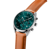 BERING Multifunction Leather Watch Green 40mm Green Dial Men's Watch 19240-508