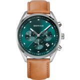 BERING Multifunction Leather Watch Green 40mm Green Dial Men's Watch 19240-508