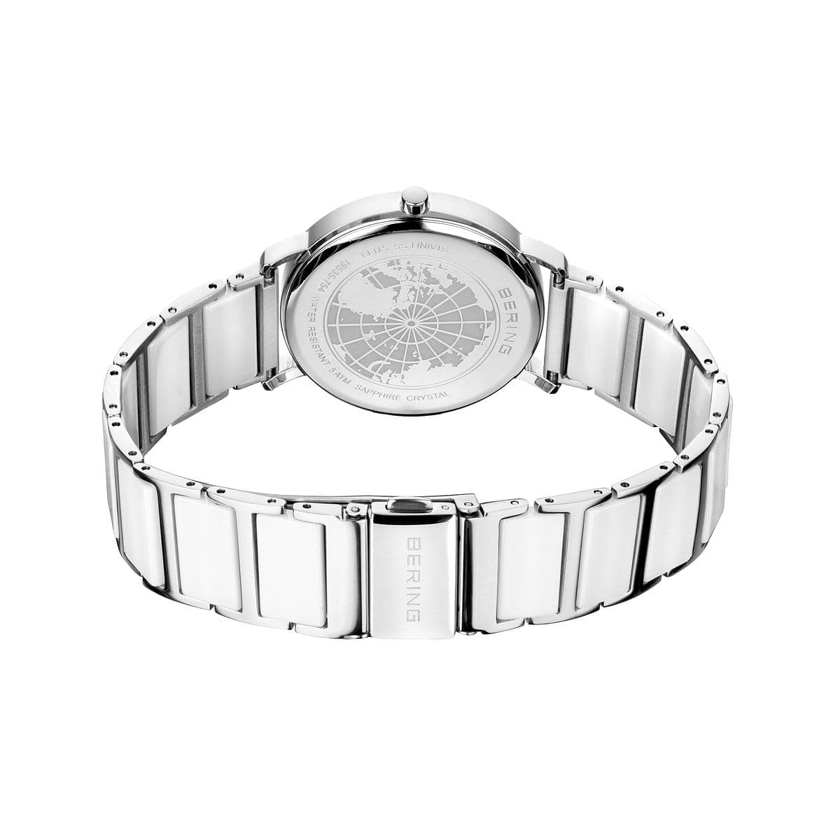 BERING Solar Polished Silver 35mm White Dial Women's Watch 19535-754