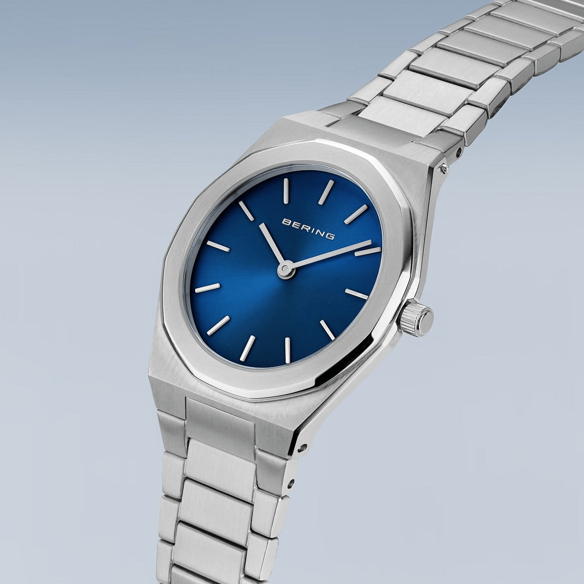 BERING Classic Polished/Brushed Silver 32mm Blue Dial Women's Watch 19632-707