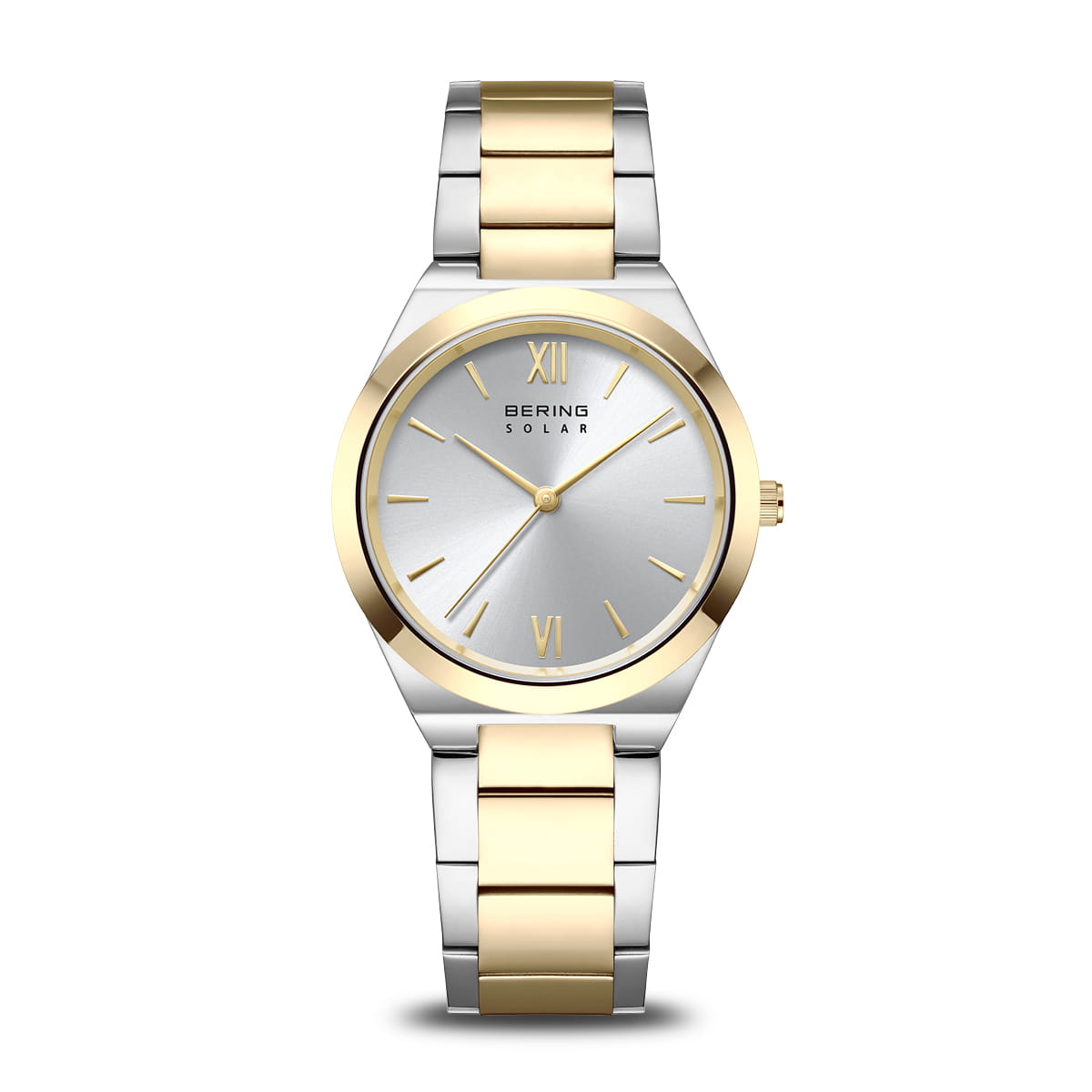 BERING Solar Polished Silver 32mm Silver Sunray Dial Women's Watch 19932-710