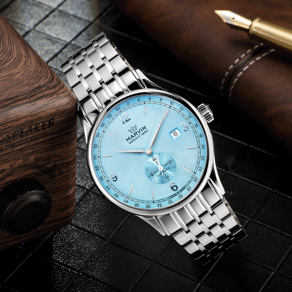 Marvin Other 41mm Ice Blue Guilloché Dial Men's Watch M135.13.04.11
