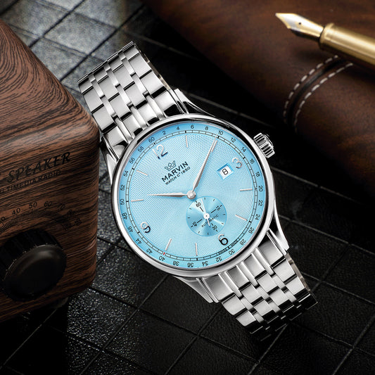 Marvin Other 41mm Ice Blue Guilloché Dial Men's Watch M135.13.04.11