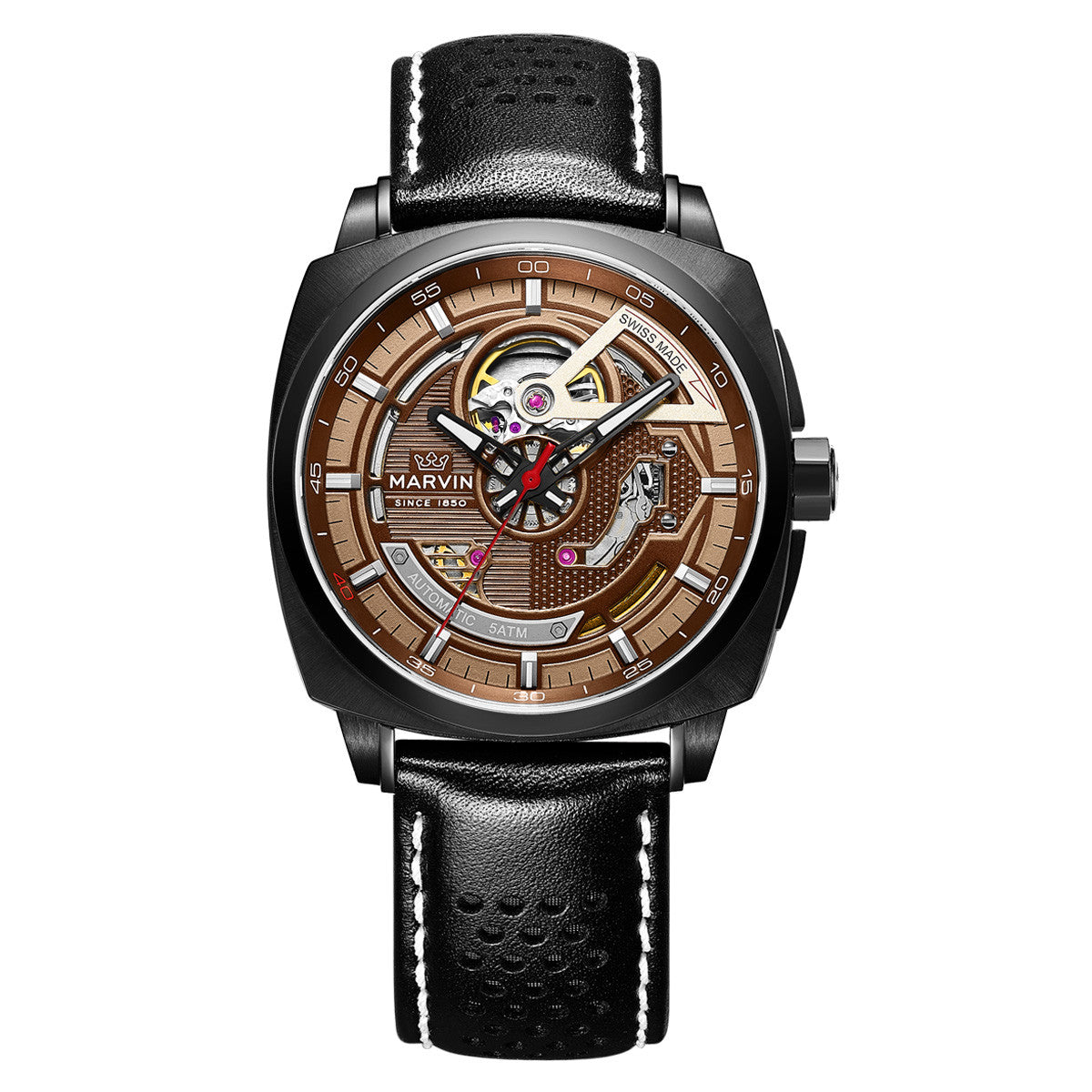 Marvin Malton Cushion 42mm Brown Dial Men's Watch M119.23.88.64