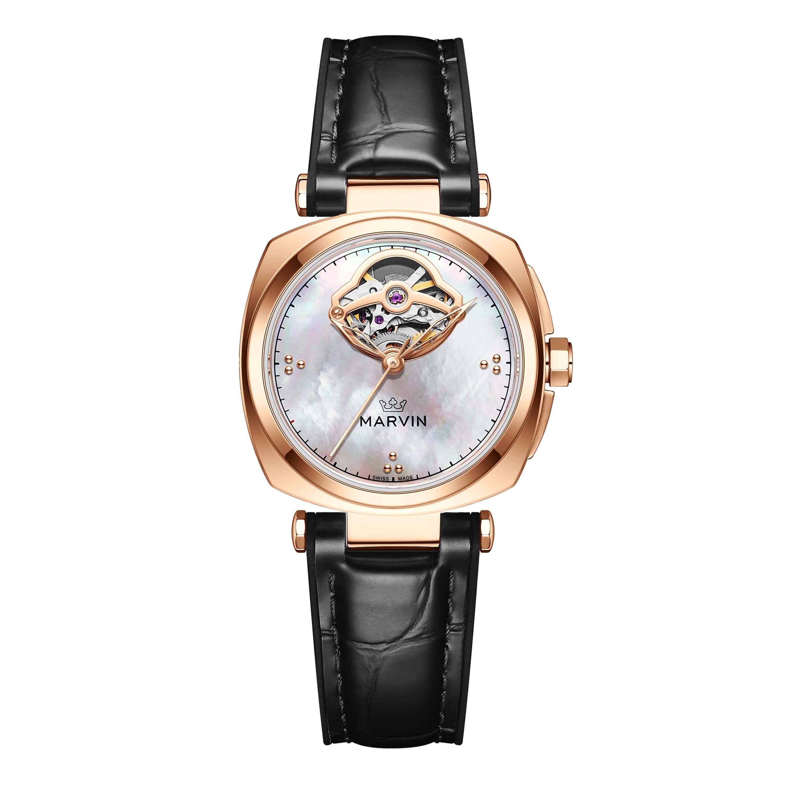 Marvin Malton Cushion 30mm Mother of Pearl Dial Women's Watch M119.52.75.94