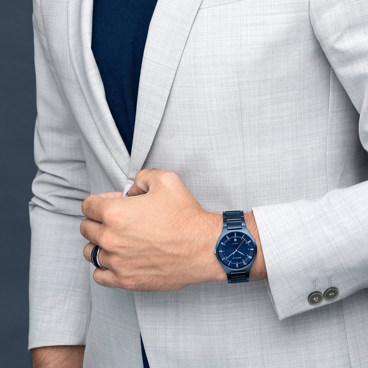 BERING Titanium Matte Blue 39mm Blue Sunray Dial Men's Watch 11739-797