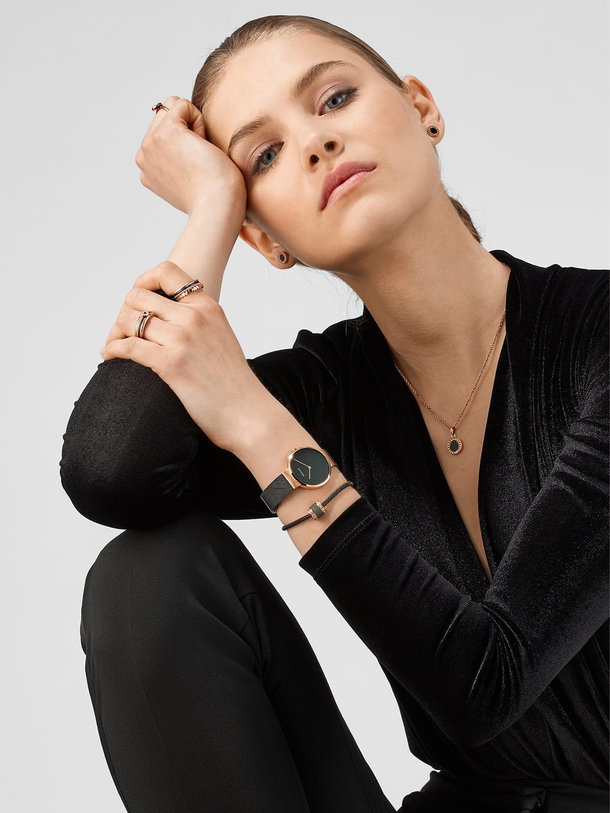 BERING Classic Polished/Brushed Rose Gold 31mm Black Dial Women's Watch 14531-166