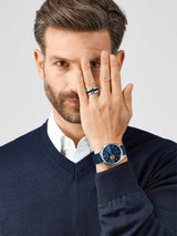 BERING Automatic Polished/Brushed Silver 43mm Blue Sunray Men's Watch 16743-307