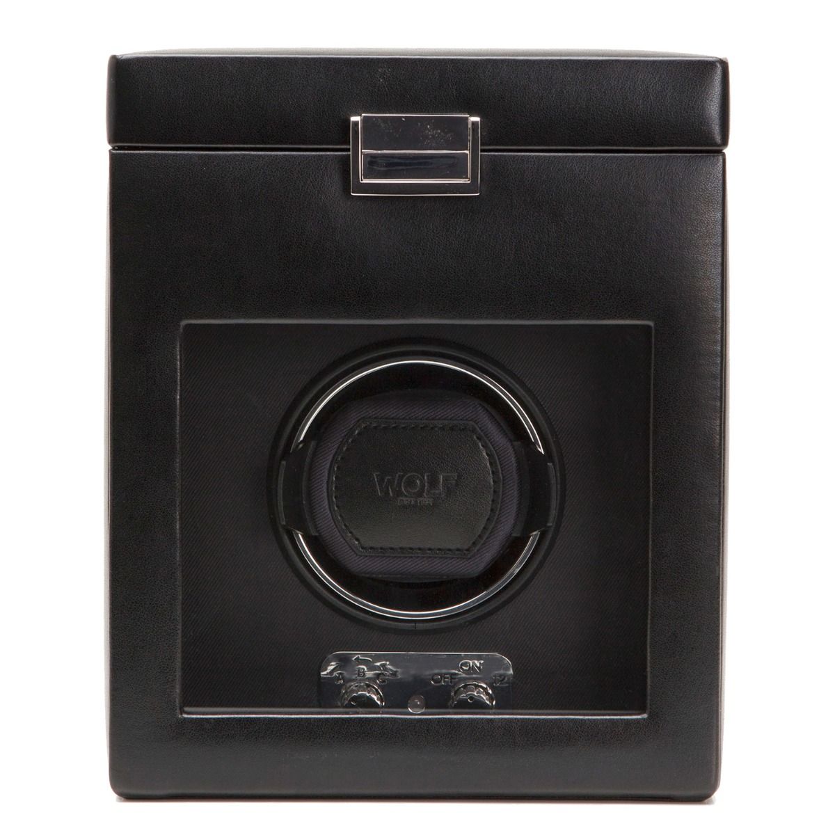 Wolf Heritage Single Watch Winder With Storage Black 270302