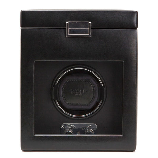 Wolf Heritage Single Watch Winder With Storage Black 270302