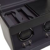 WOLF Heritage Double Watch Winder With Storage Black 270402