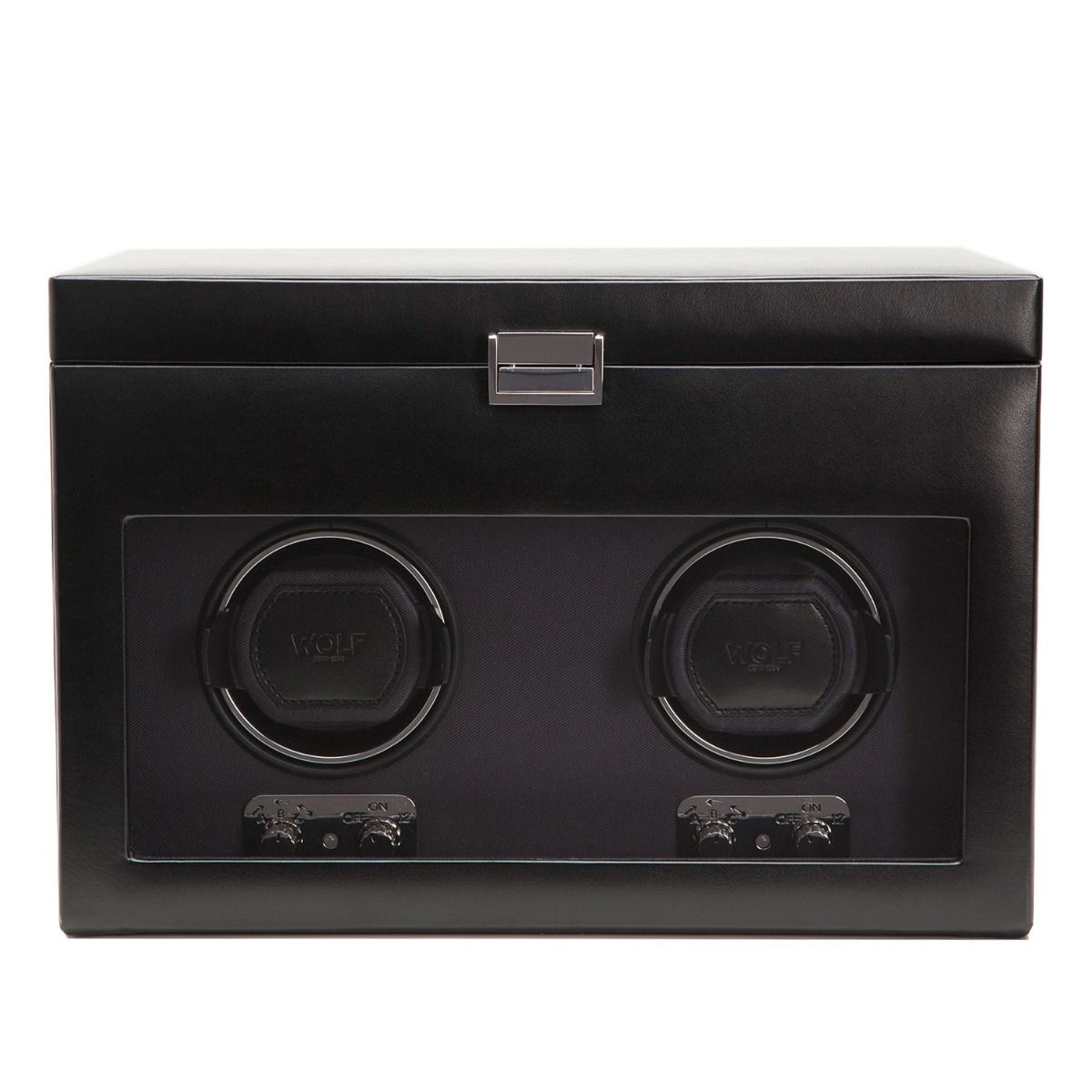 WOLF Heritage Double Watch Winder With Storage Black 270402