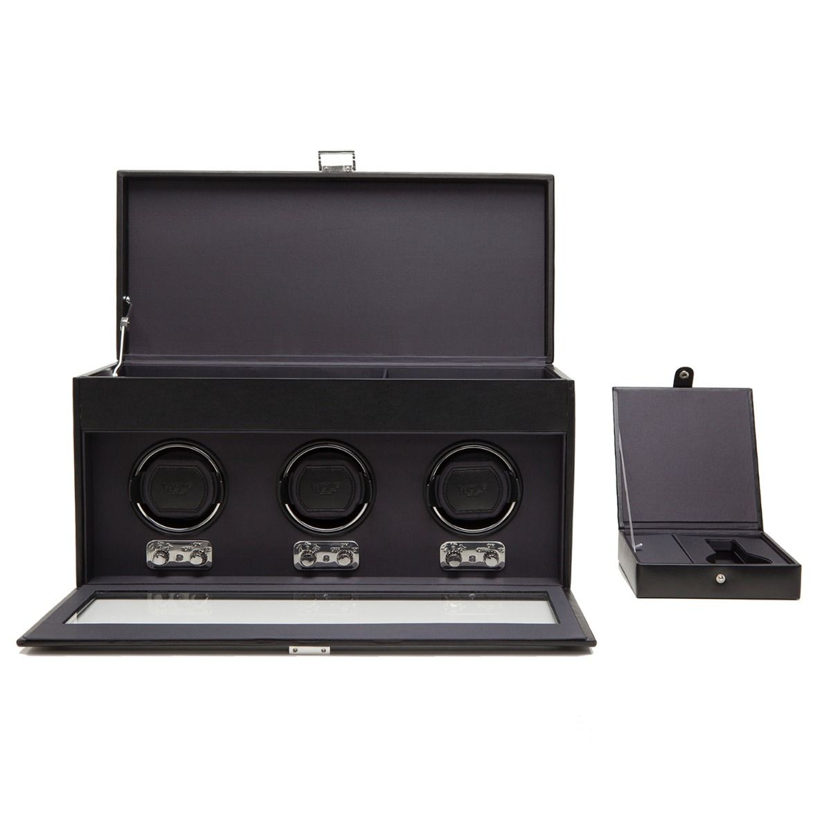 WOLF Heritage Triple Watch Winder With Storage Black 270502