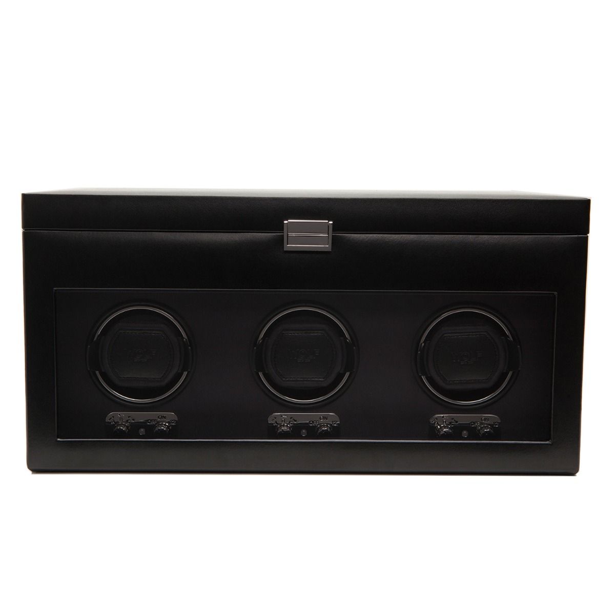 WOLF Heritage Triple Watch Winder With Storage Black 270502