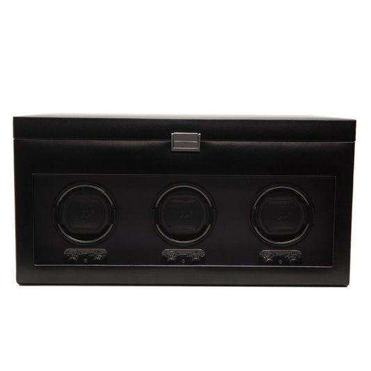 WOLF Heritage Triple Watch Winder With Storage Black 270502