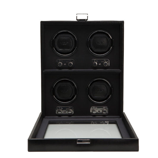 WOLF Heritage 4 Piece Watch Winder Black 270602