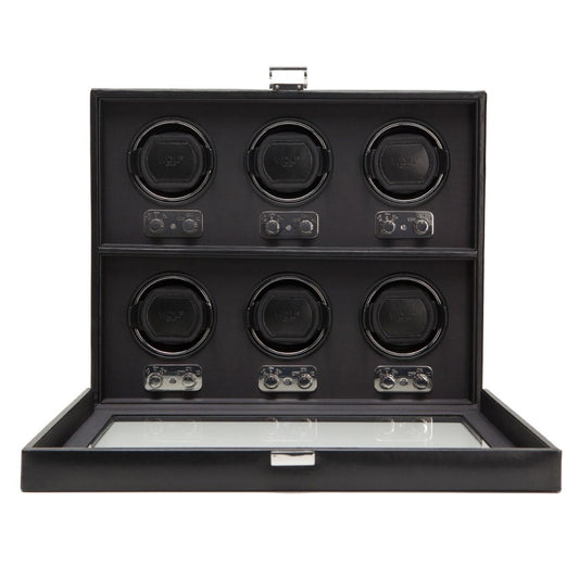 WOLF Heritage 6 Piece Watch Winder Black 270702