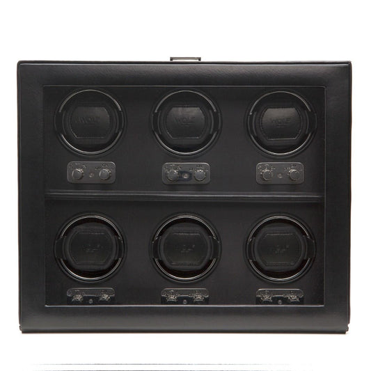 WOLF Heritage 6 Piece Watch Winder Black 270702