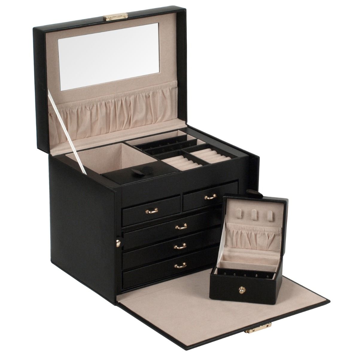 WOLF Heritage Medium Black Jewelry Box 280102