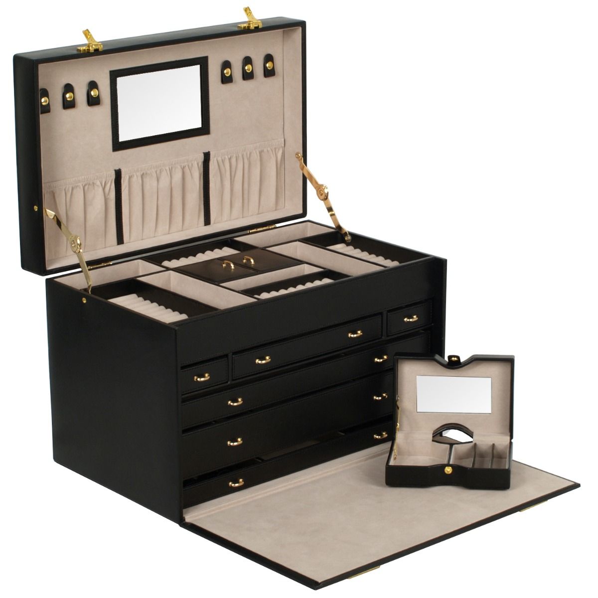 WOLF Heritage Black Jewelry Armoire Box 280802