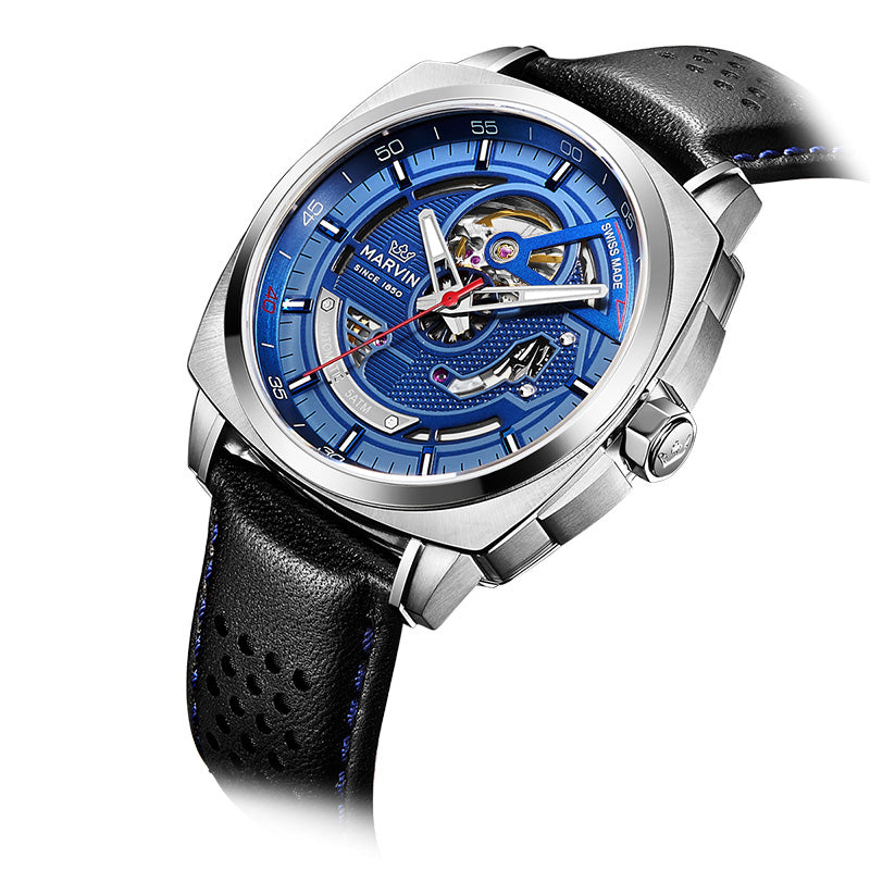 Marvin Malton Cushion 42mm Blue Dial Men's Watch M119.13.58.64